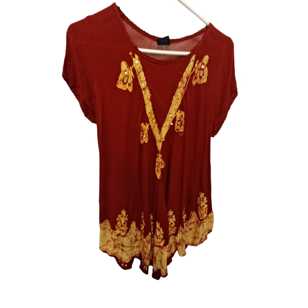 California woman boho tunic blouse size free size